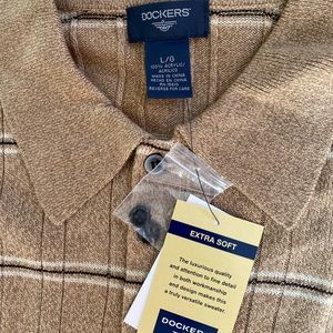 Men’s Camel and Black Striped Sweater